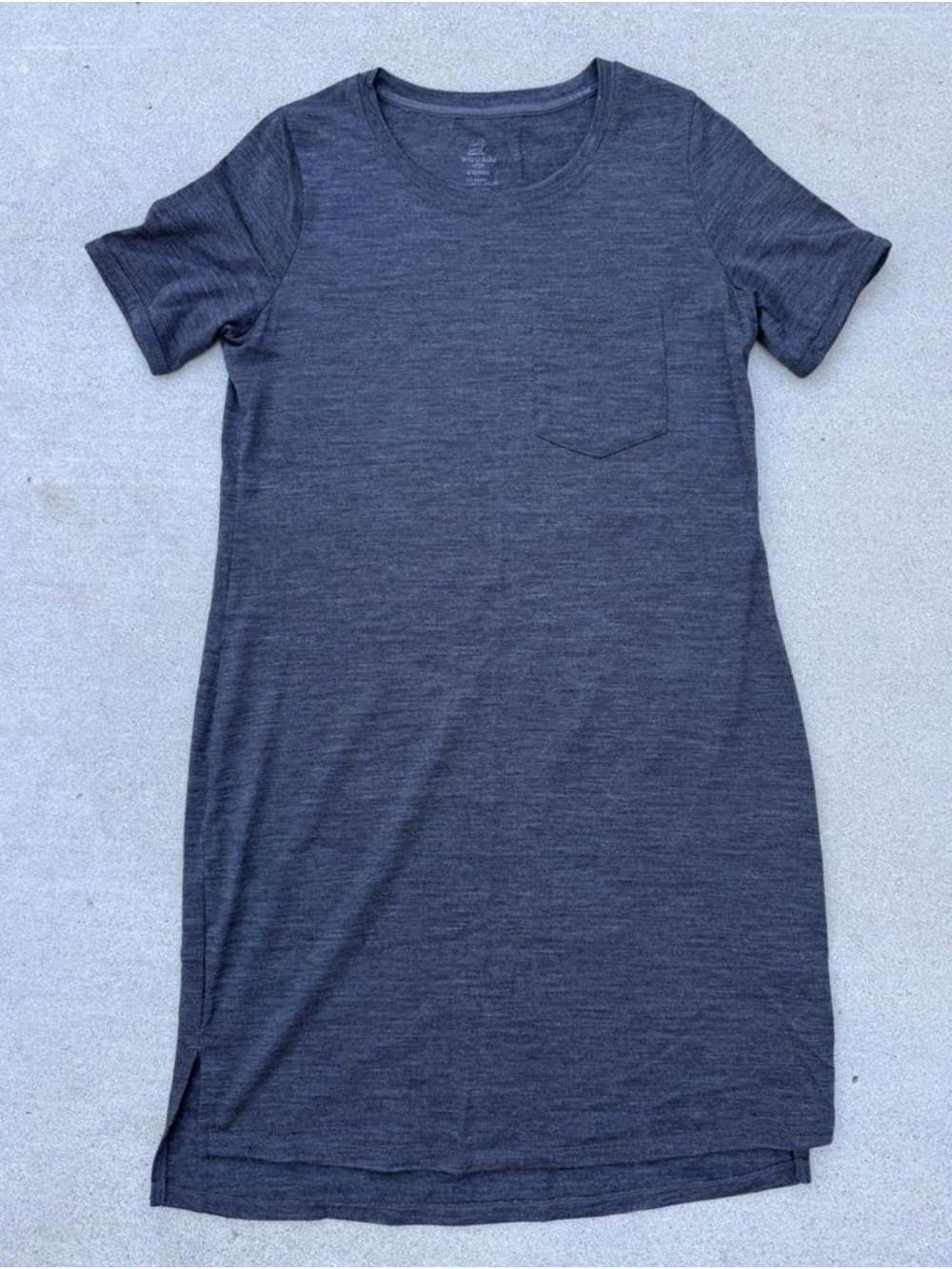 Woolx Lexie Midi Dress Merino Wool Heathered Dark Gray Women’s XS